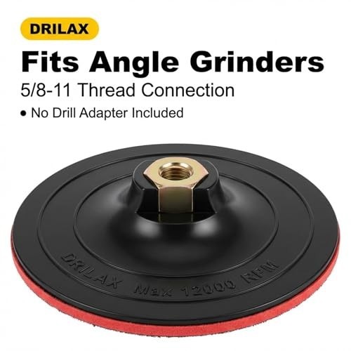 5" Hook and Loop Backing Pad | Rigid Low-Profile Design | 5/8"-11 Thread for Gri