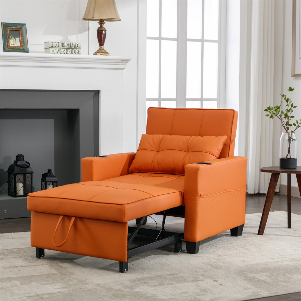 Convertible Sleeper Sofa Bed 3-in-1 Multi-Function Folding Sofa Bed w/ USB Ports