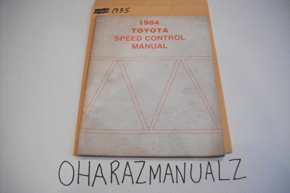 1984 TOYOTA Speed Control Manual