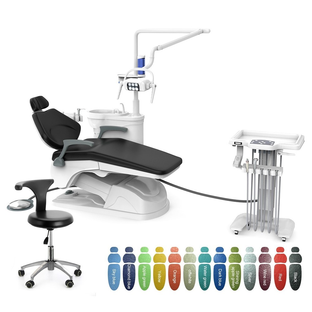 FDA Dental Chair Unit Computer Control Built-in Scaler Stool Liftable Trolley CE