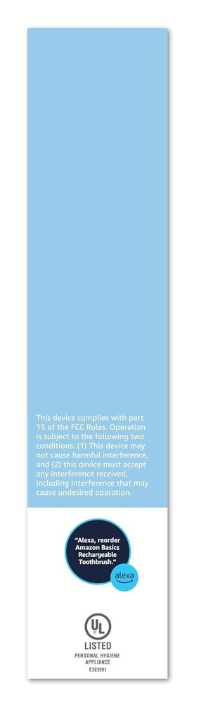 Amazon Basics Power Rechargeable Toothbrush EasyFlex Bacteria Defense Timer