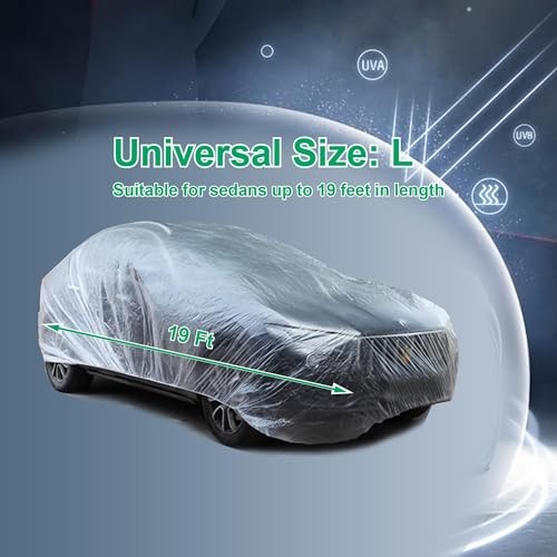 4 Pack Universal Disposable Car Covers - Waterproof Plastic Car Cover L 4Pack