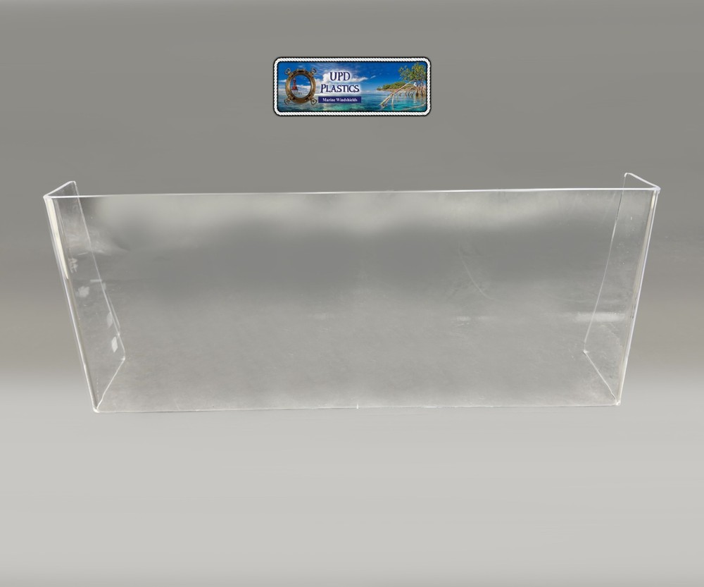 New Generic Center Console Boat Windshield Clear 24" inside Size, 1/4" Thick