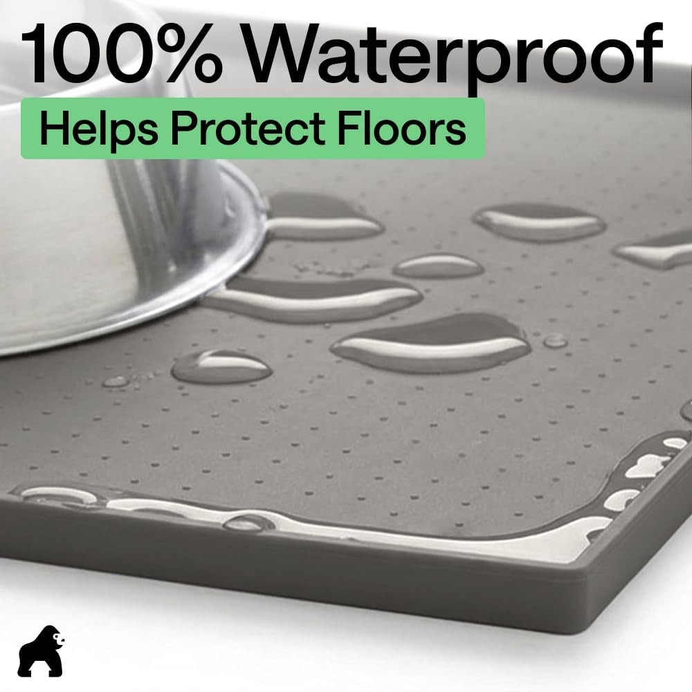 GORILLA GRIP Silicone Pet Mat Gray