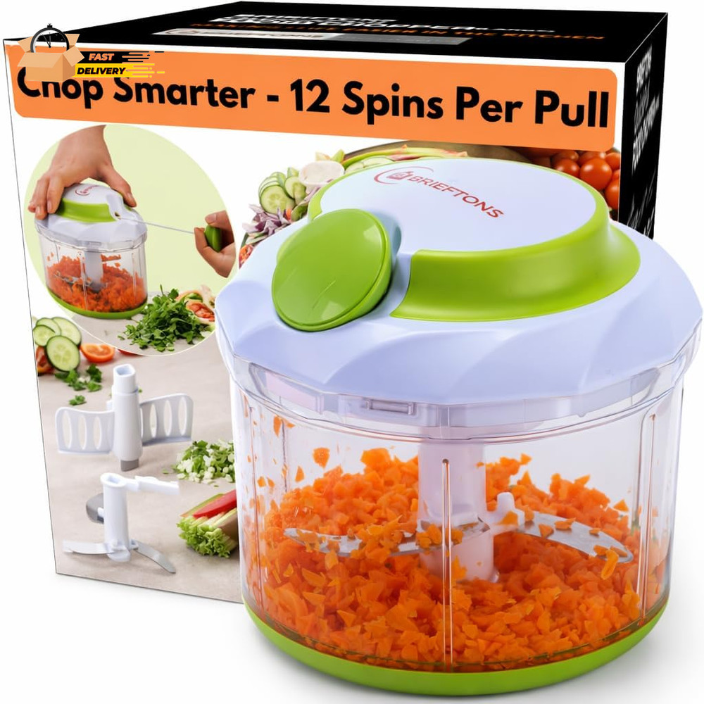 Quickpull Food Chopper: Large 4-Cup Powerful Manual Hand Held Pull Ch