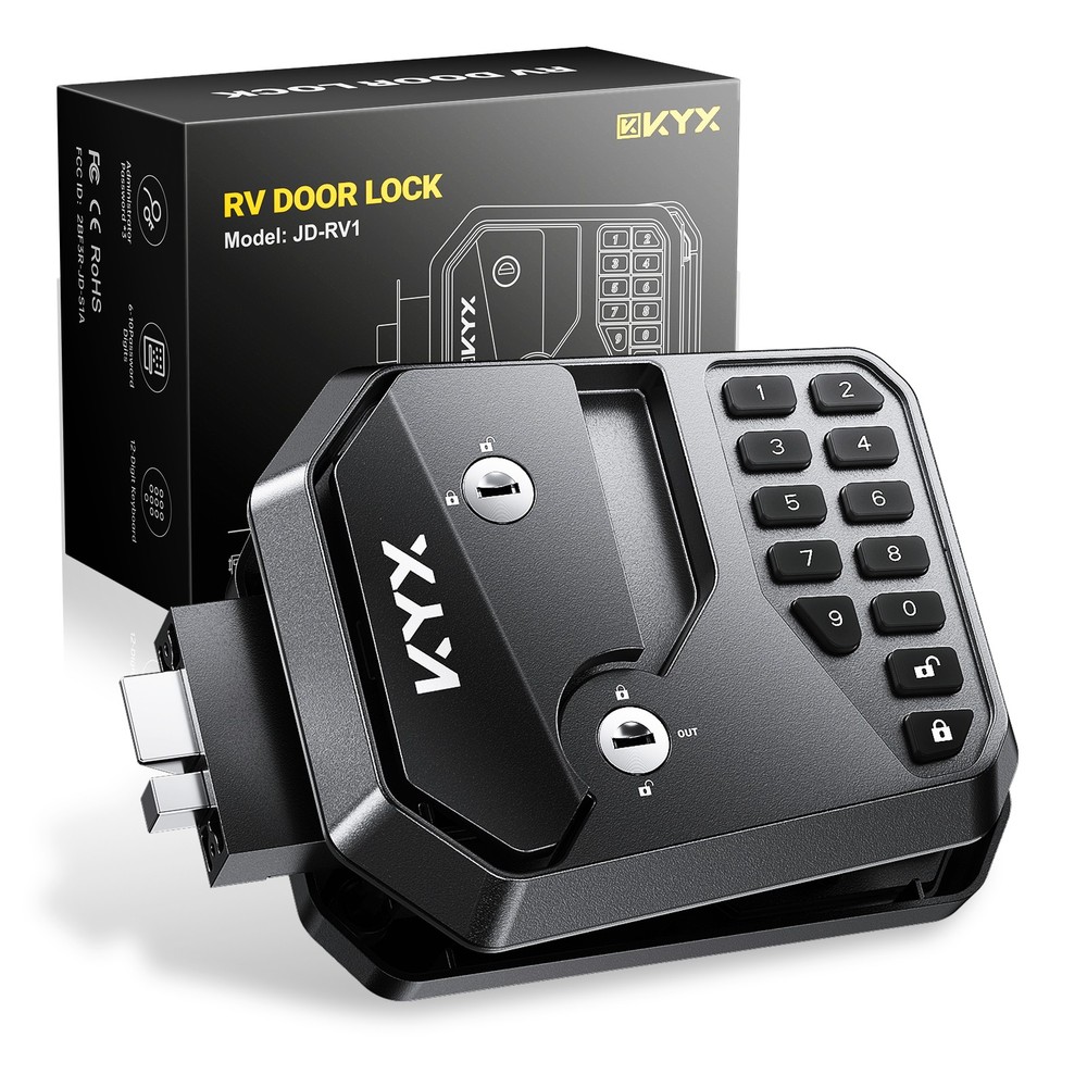 KYX RV Door Lock Keyless Entry with Remote & Password