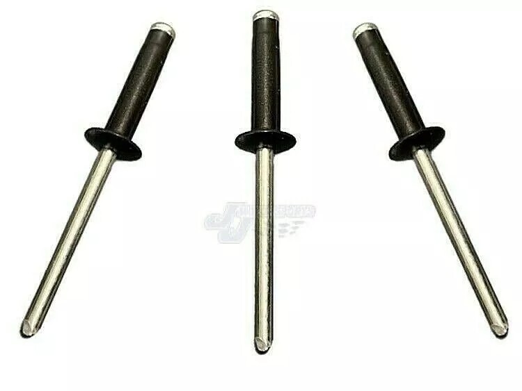 Small Head Black 3/16" Exploding (Tri-Fold) Pop Rivets 50 ct. Racing Fasteners