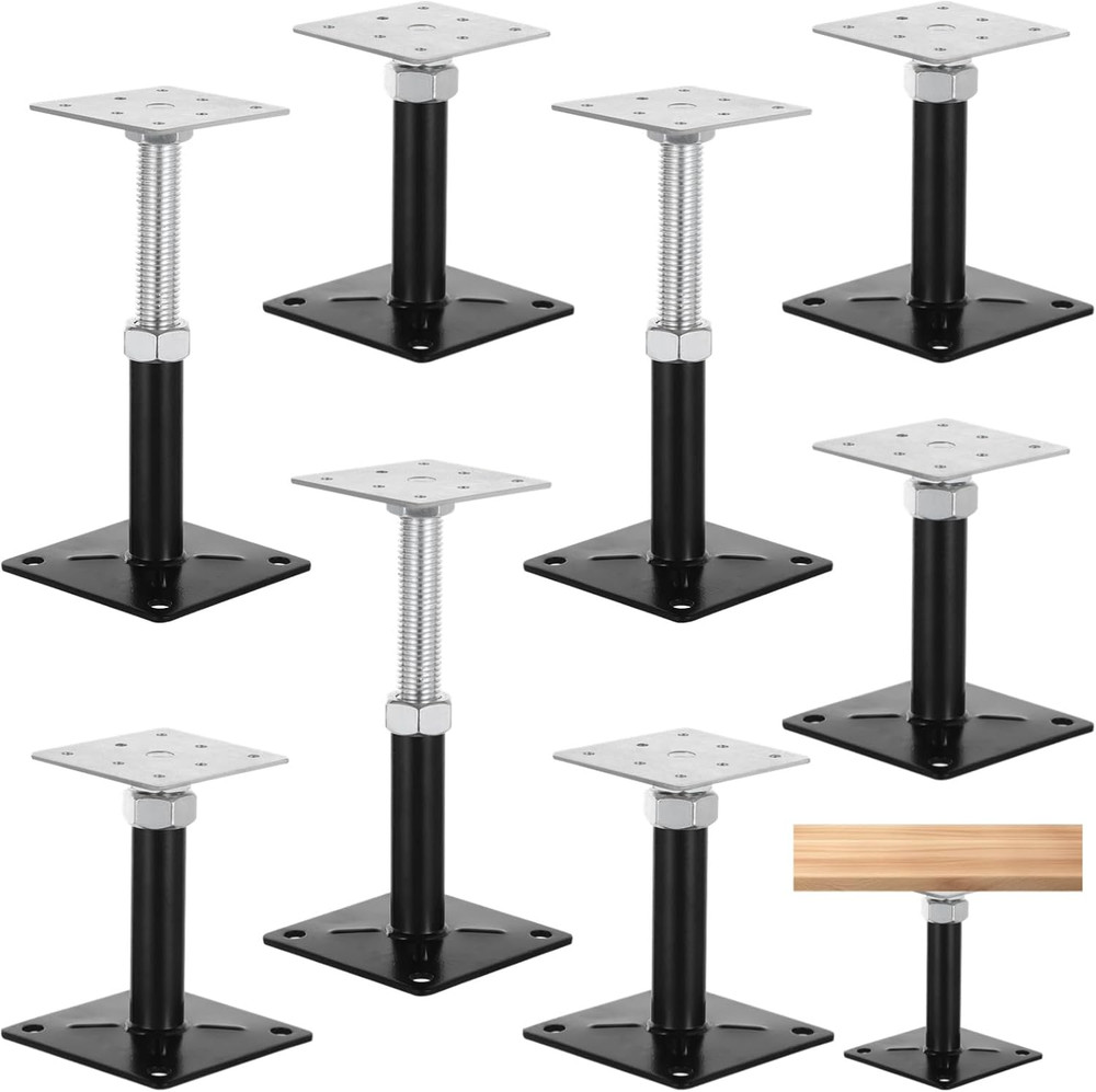 8 PCS Heavy Duty Adjustable Floor Jacks for Deck & Patio Support