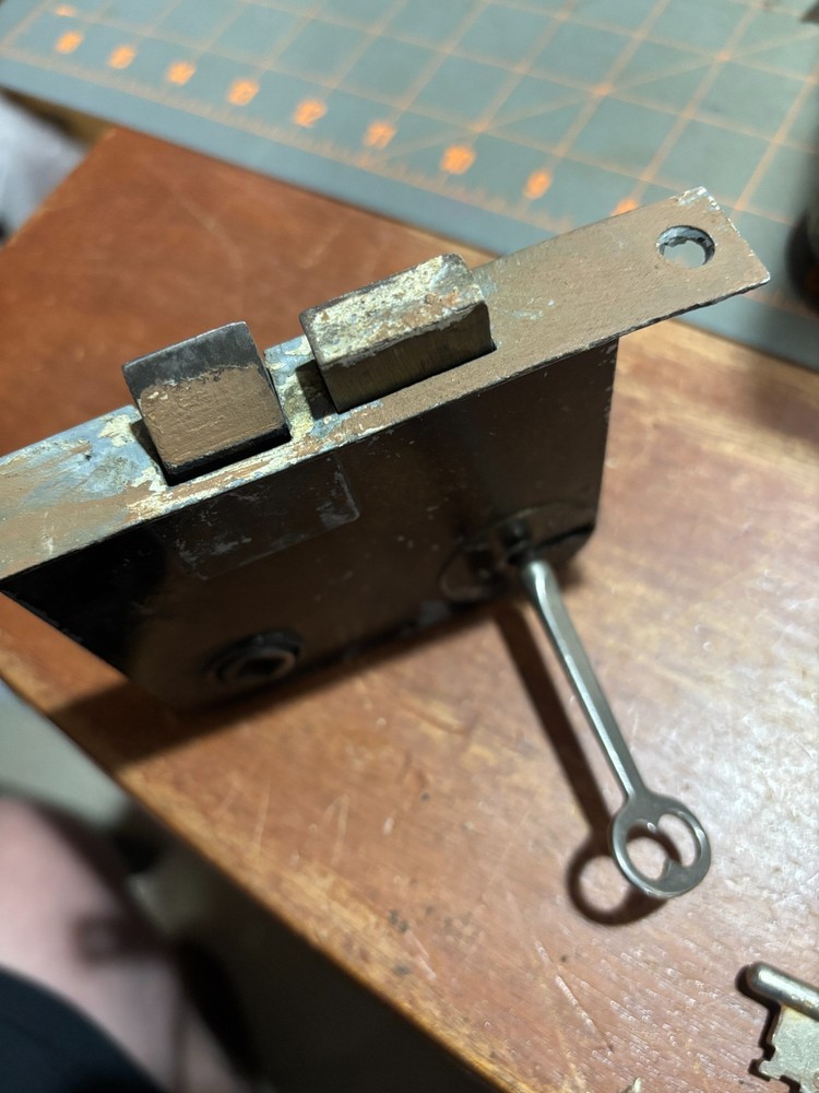 Vintage door mortise lock NO KEY. With Door knobs