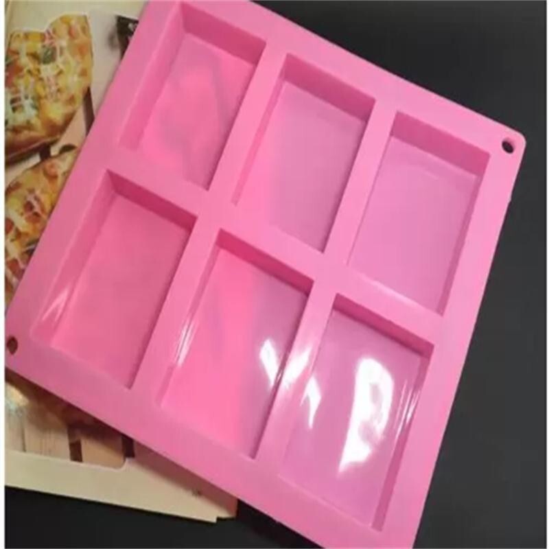 Pink Silicone Rectangular Mold, 6 Grid: Handmade Soap,Cakes, Baking, Chocolate