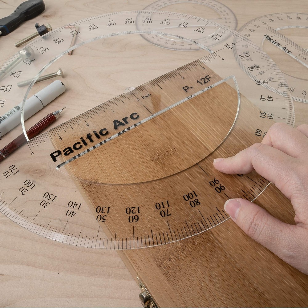 4 Inch 360 Degree Plastic Circular Protractor for Geometry Drafting Clear