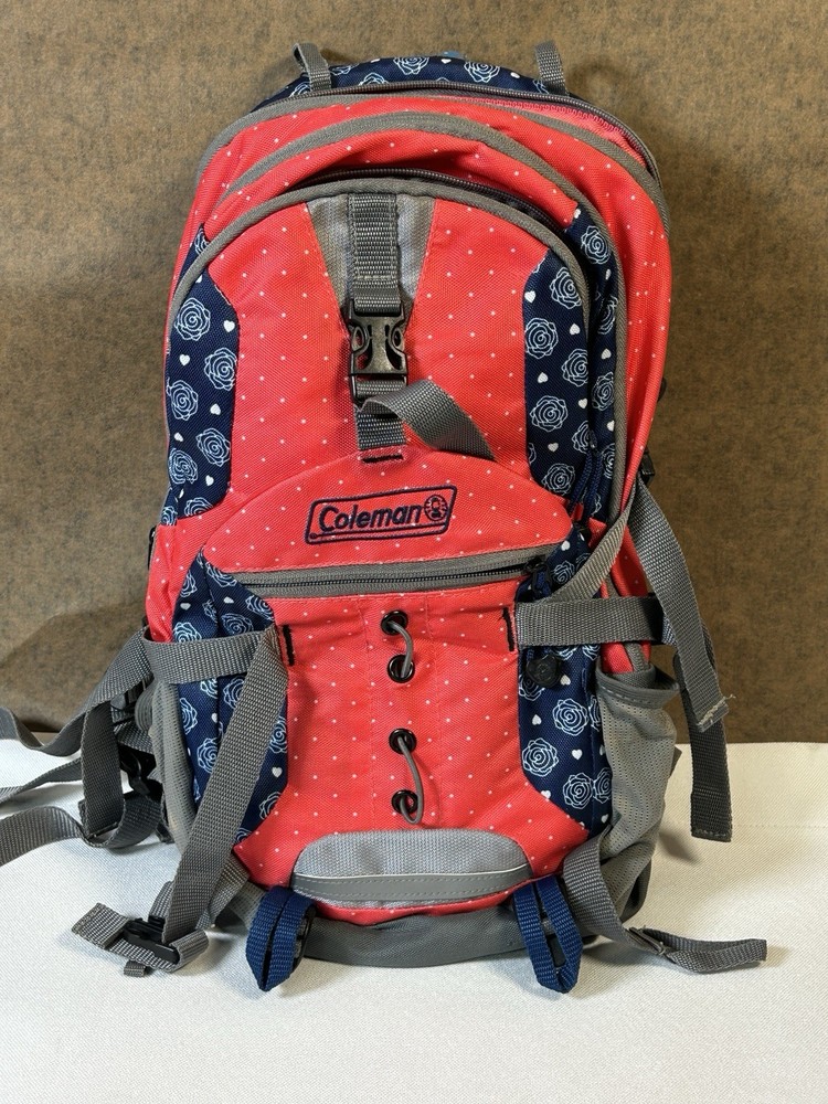 Coleman Hydration Backpack With Compass, Binoculars, Thermometer, Sunglasses EUC