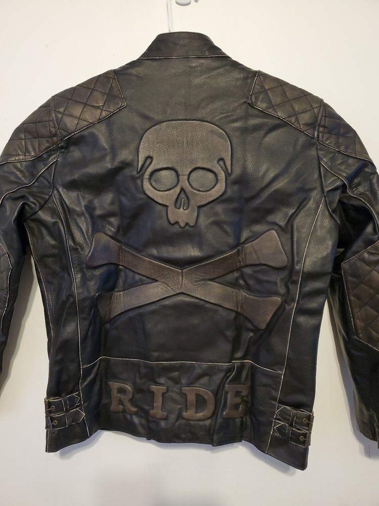 Ride Skull Motorcycle Jacket, Black Color