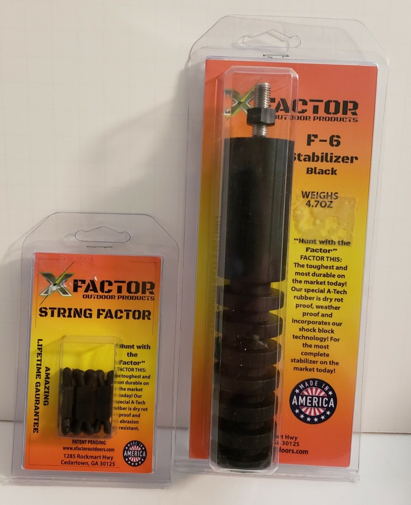 X-FACTOR OUTDOOR PRODUCTS BLACK STABILIZER - F-6 & X-FACTOR STRING FACTOR - NEW