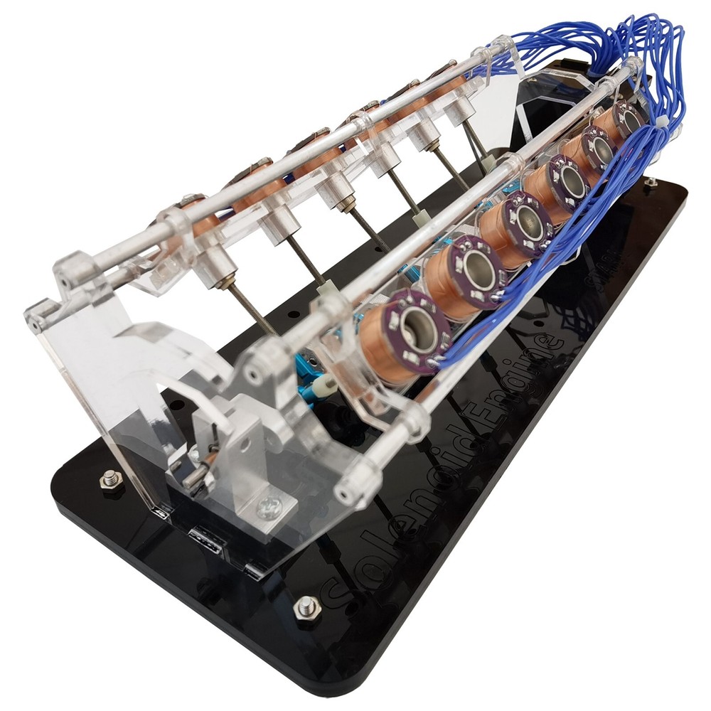 Electromagnet Engine Model V-Type Teaching Aid Motor Model 12-Coil Version DIY
