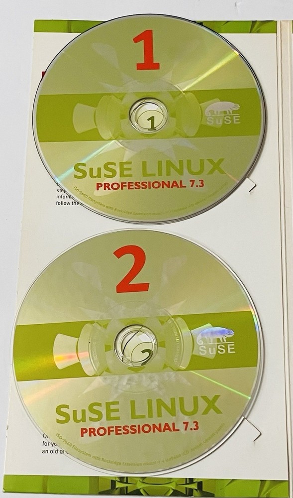 SuSE Linux Professional 7.3 Boxed Set (7-CD) Vintage Linux OS w/ Manual 2000s PC
