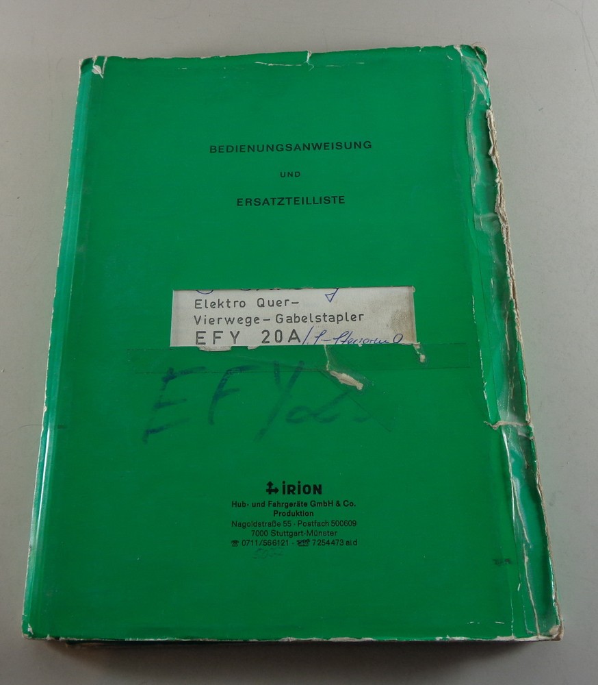 Parts Catalog Irion Forklift Efy 20A