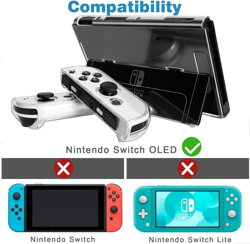 Clear Case for Switch OLED, Comfort Grip Shell