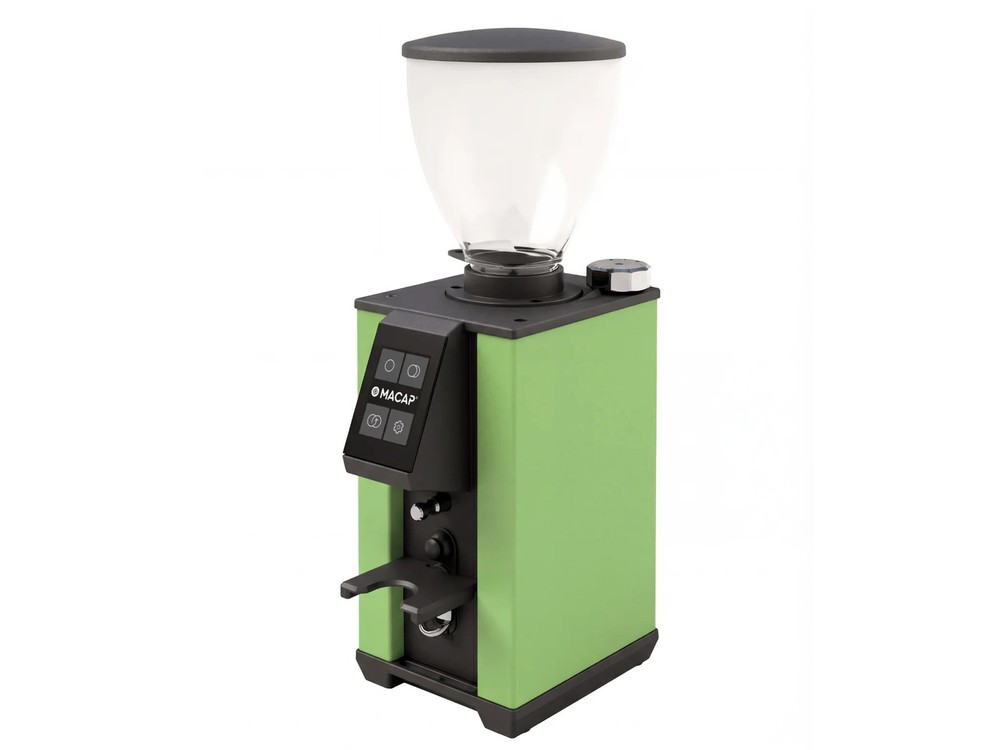 MACAP LEO 55 Touch Instant Burr Coffee Grinder, Chrome - Compact, 55mm Flat Burr