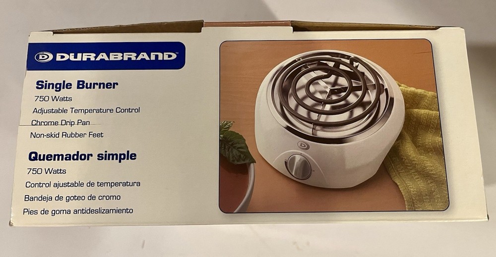 Single Burner Hot Plate DURABRAND BR-0130 Adjustable Temperature 750 Watts