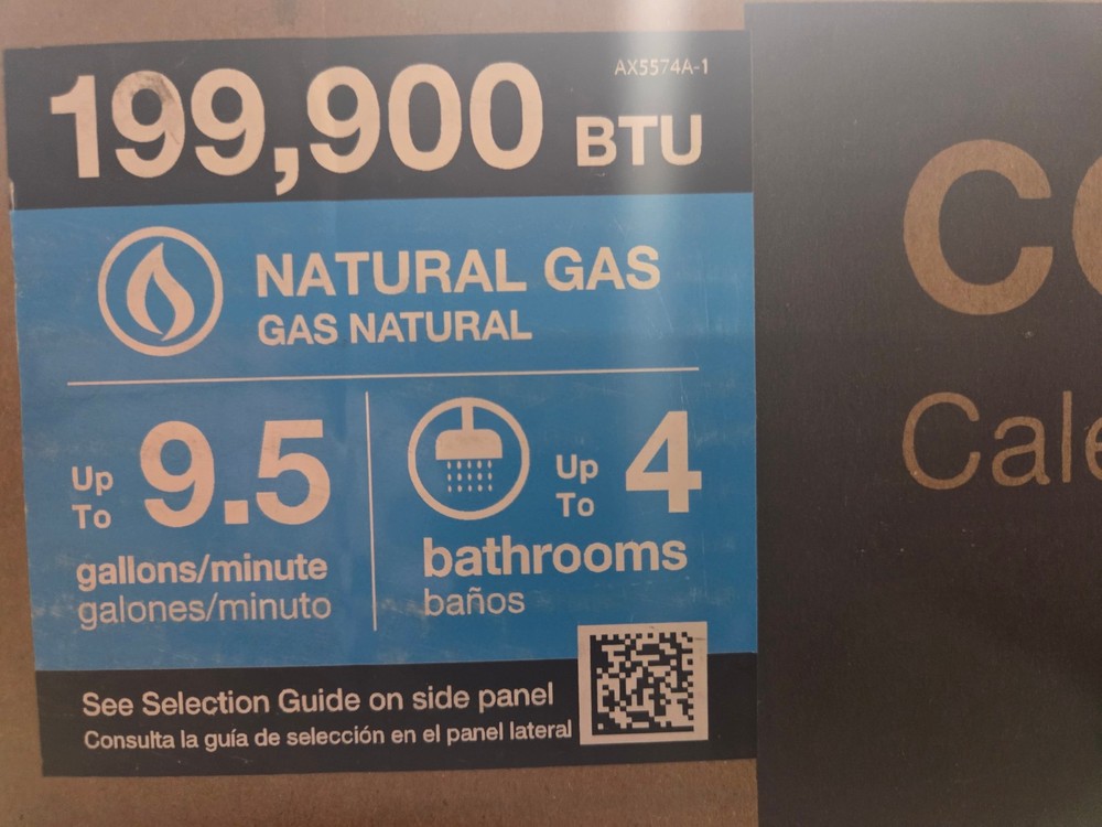 Rheem NG 9.5 GPM Indoor OR Outdoor Tankless Water Heater SMART ECOH200DVELN-3