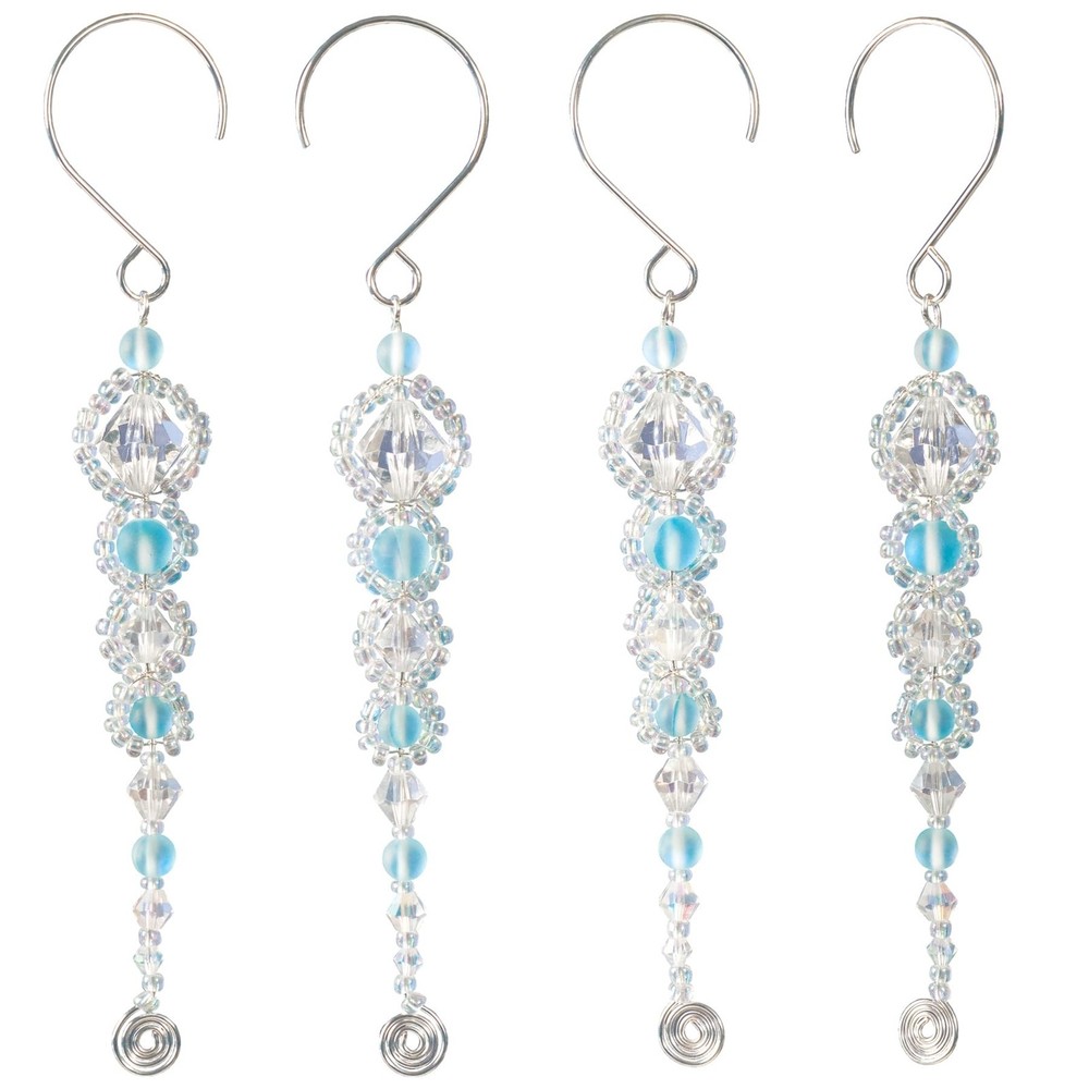 Solid Oak Beaded Ornament KIT, Shimmer Icicles Makes 4 (NCO27)