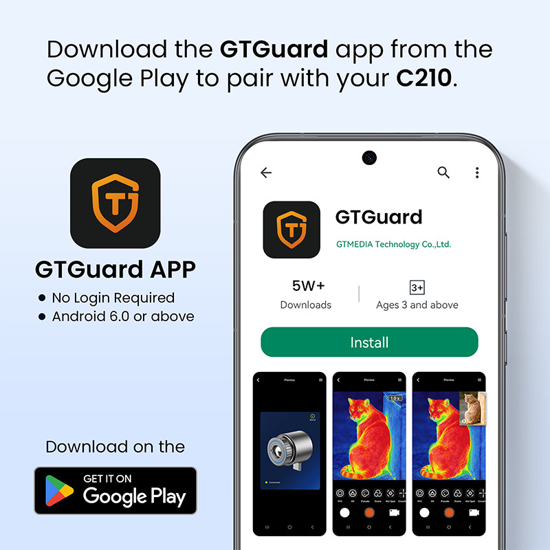 GTGUARD ClearView C210 Mini Portable Mobile Thermal Camera Imaging For Android