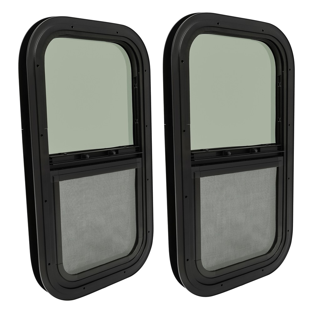 2 Pack 12 x 22 x1-1/2" Wall Vertical RV Window Cargo Trailer W/Screen & Screws