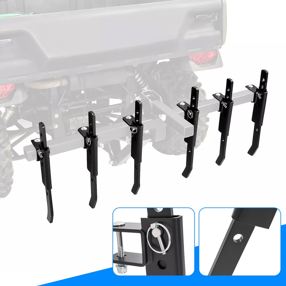 For ATV UTV Chisel Plow Implement Scarifier W/6 Independently Adjustable Chisels