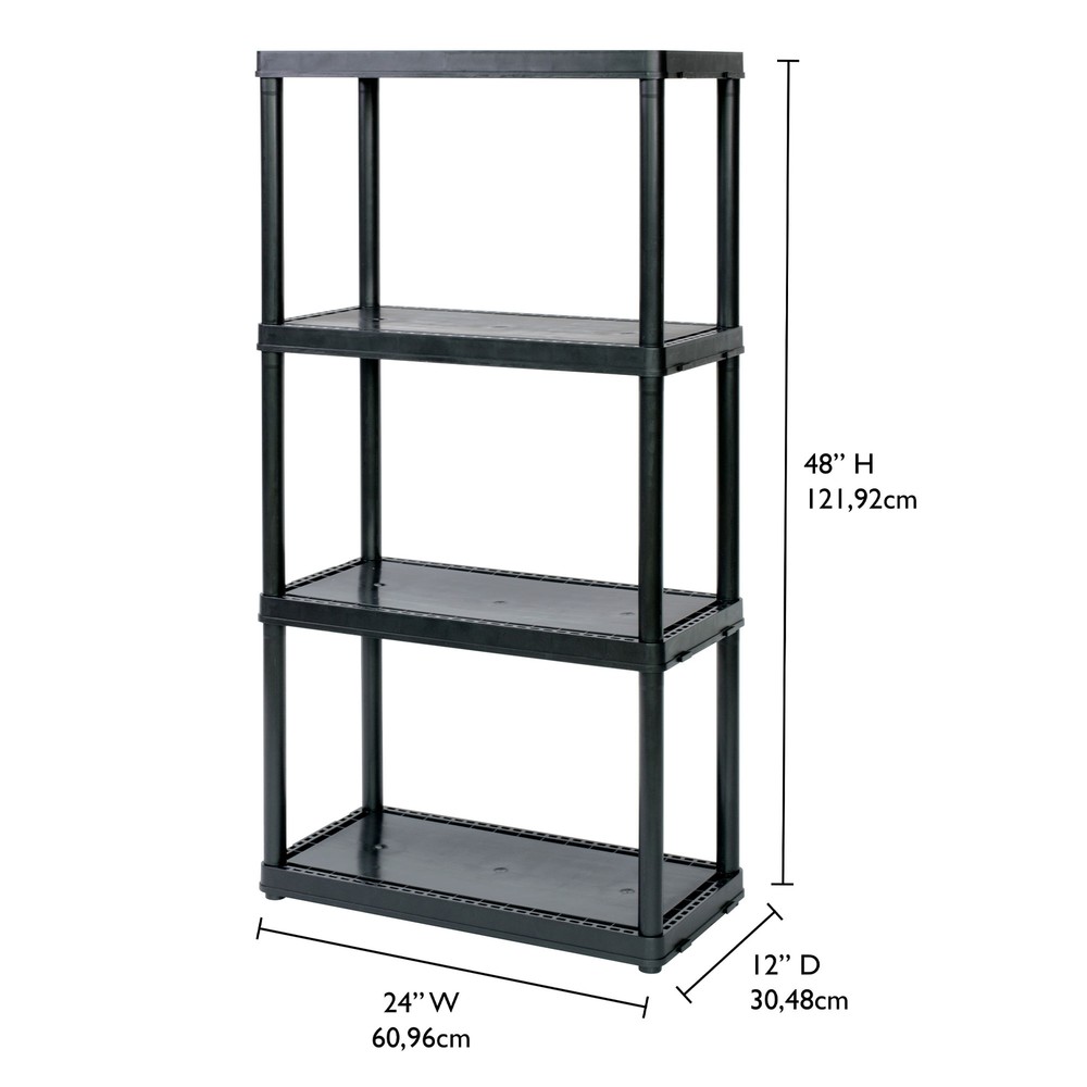Gracious Living 4-Shelf Fixed Height Solid Organizing Storage Unit, (2 Pack)