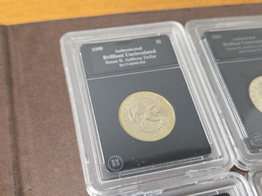AUTHENTICATED SUSAN B ANTHONY DOĹLAR COINS ASSORTED YEARS