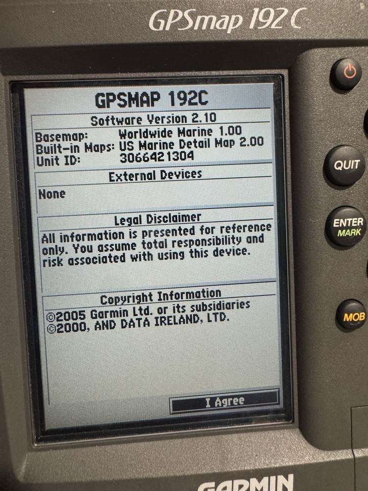 GARMIN GPSMAP 192C Color Chartplotter GPS Navigator , Tested WORKS!