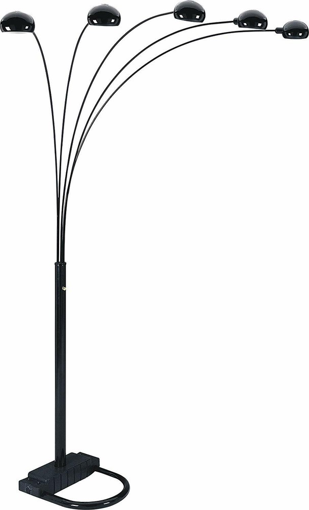 Tall 5 Adjustable Arm Arch Arching Dimmer Switch Black Floor Lamp Light 84''H