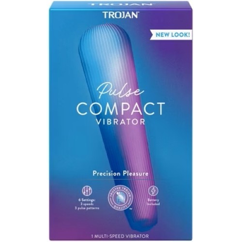 Trojan Pulse Compact Vibrating Massager, 3 speeds, 3 pulse patterns