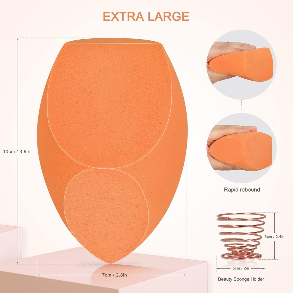 Extra Large 10cm Makeup Blender with Sponge Holder for Effortless Application