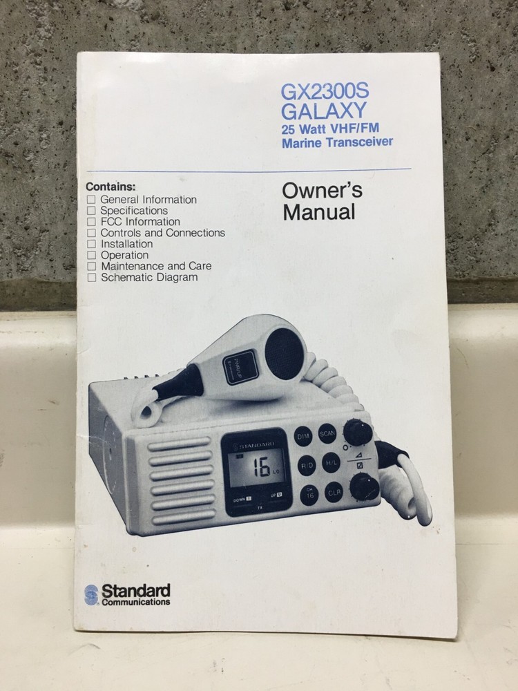STANDARD GALAXY MARINE VHF OWNERS MANUAL