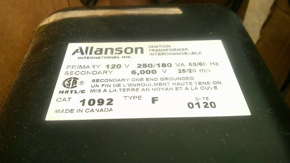 ALLANSON 1092 TYPE F TRANSFORMERS