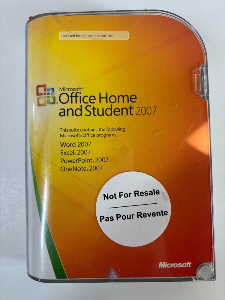 Microsoft Office Home & Student 2007 Software For Word Excel PowerPoint OneNote