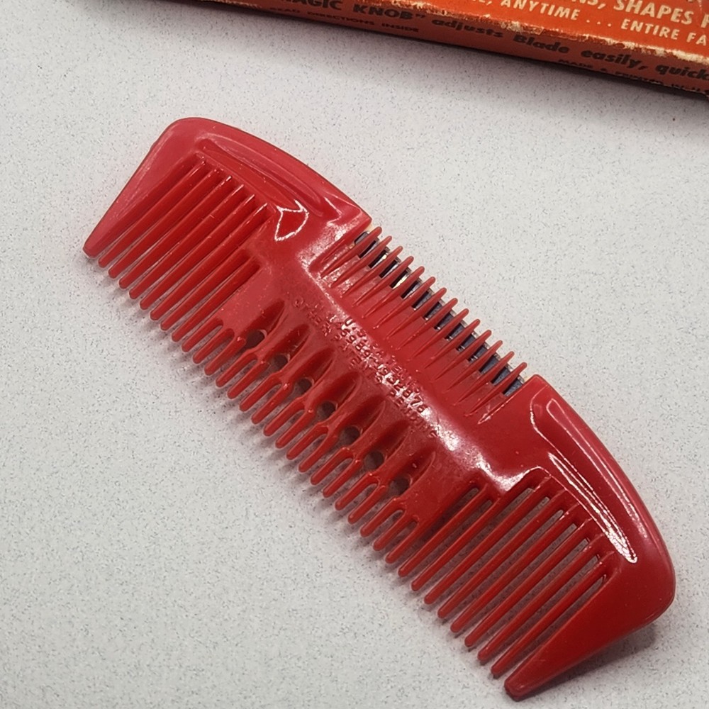 Vintage Red STA-NEET Comb Original Box