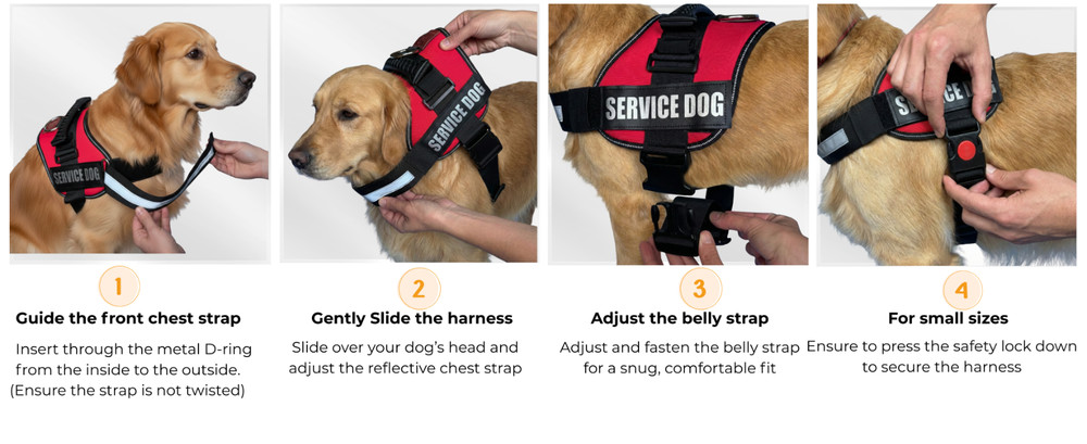 Reflective Service Dog Vest Harness – Adjustable- with Removable Patches