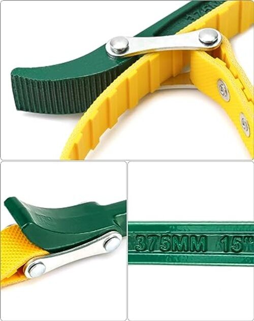 15" Belt Strap Wrench, 2 Pack Multi-Purpose Adjustable Strap Oil Filter Strap