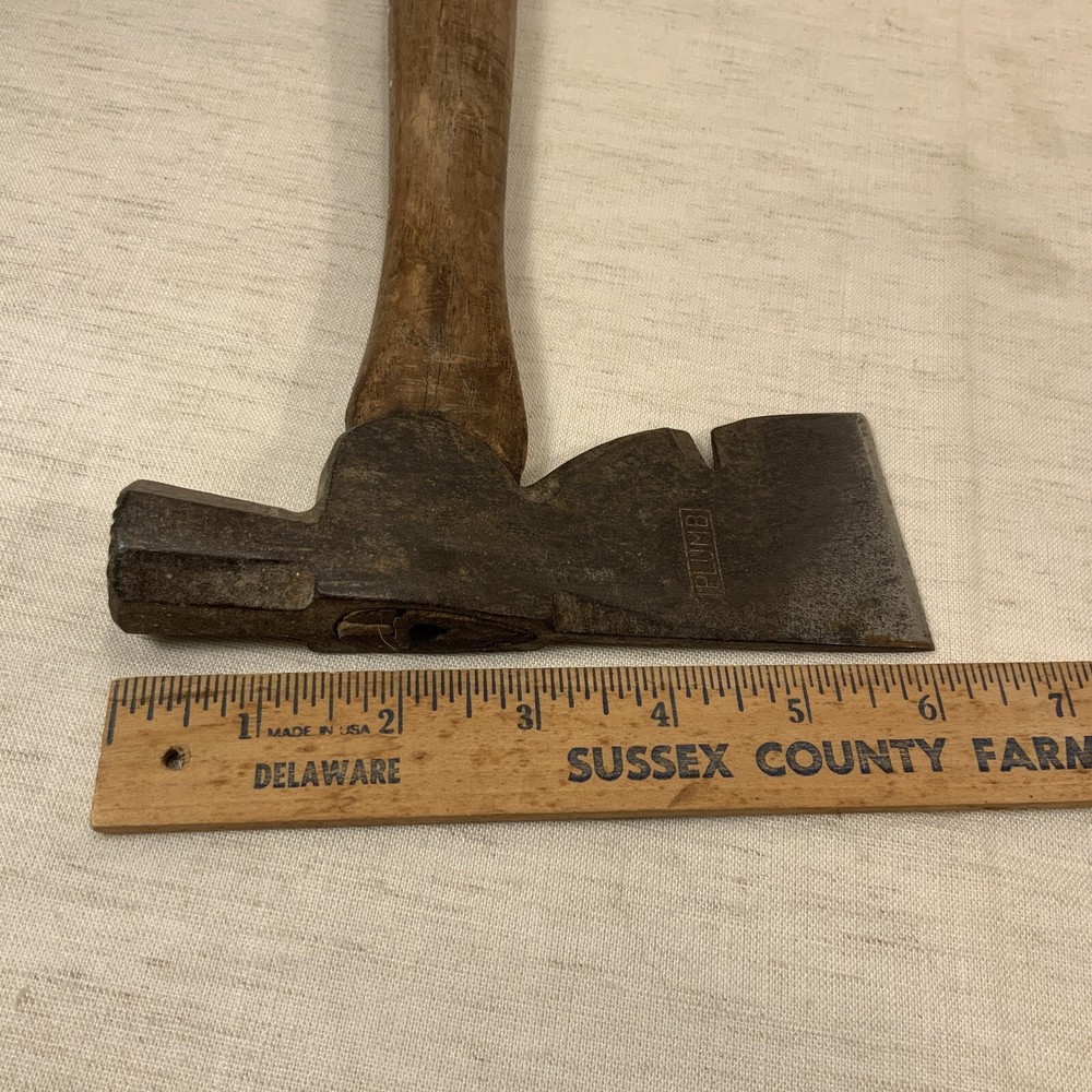 VINTAGE PLUMB CARPENTER'S HATCHET OCTAGONAL HAMMER w/ NAIL PULLER Tool