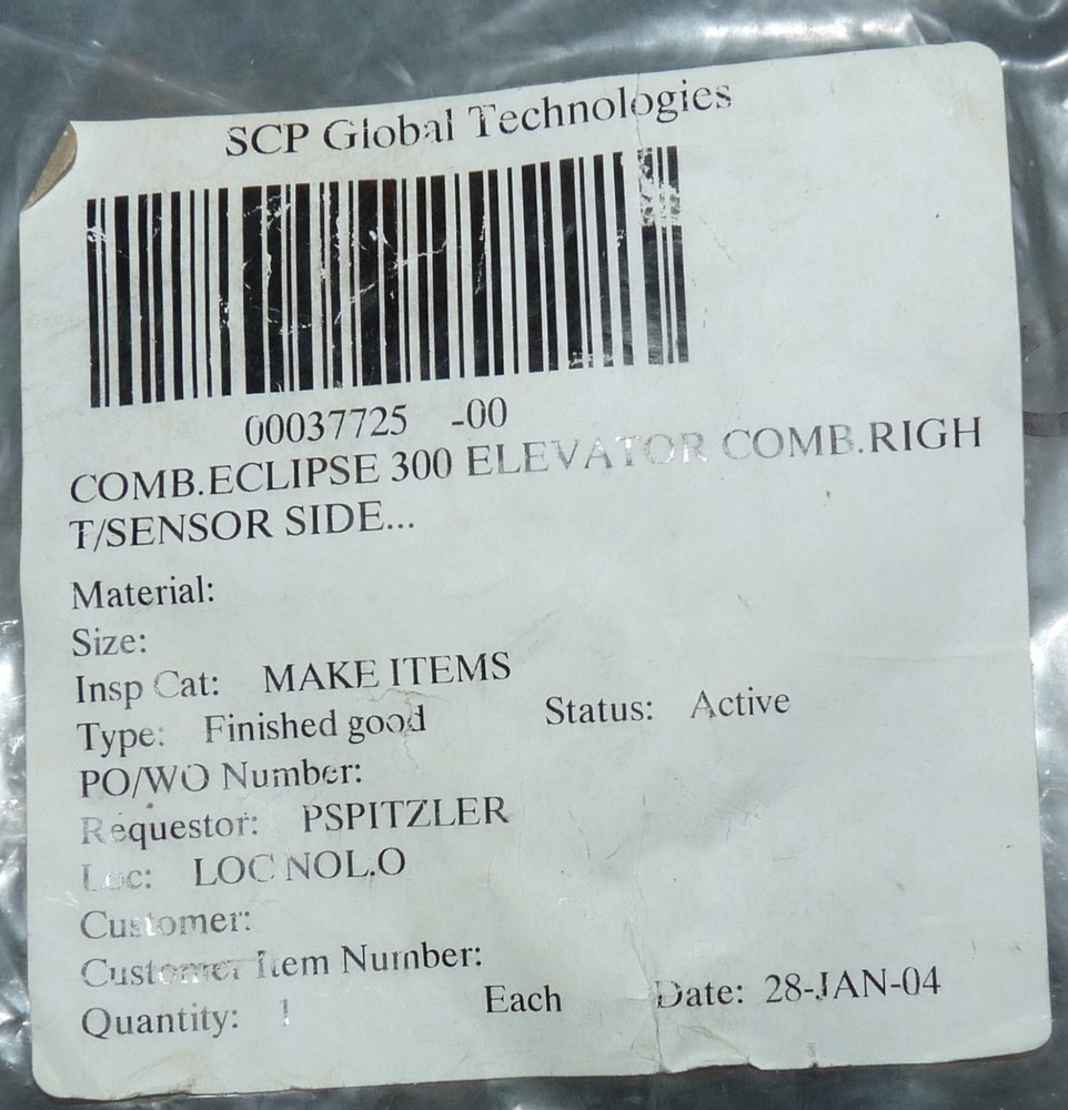 SCP 00037725-00 COMB ECLIPSE 300 ELEVATOR COMB RIGHT SENSOR SIDE WAFER NEW