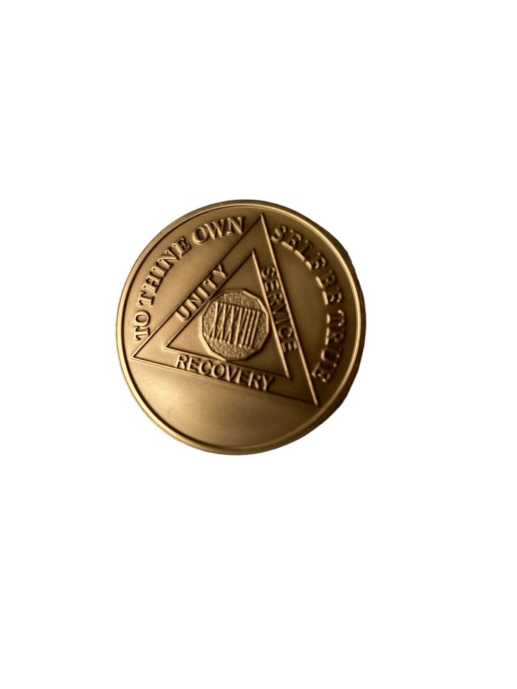 38 Year AA Medallion Bronze Serenity Prayer Sobriety Chip