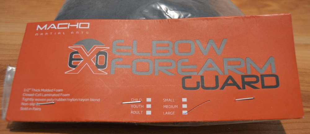Macho Martial Arts Armor Elbow Forearm Guard Size Large