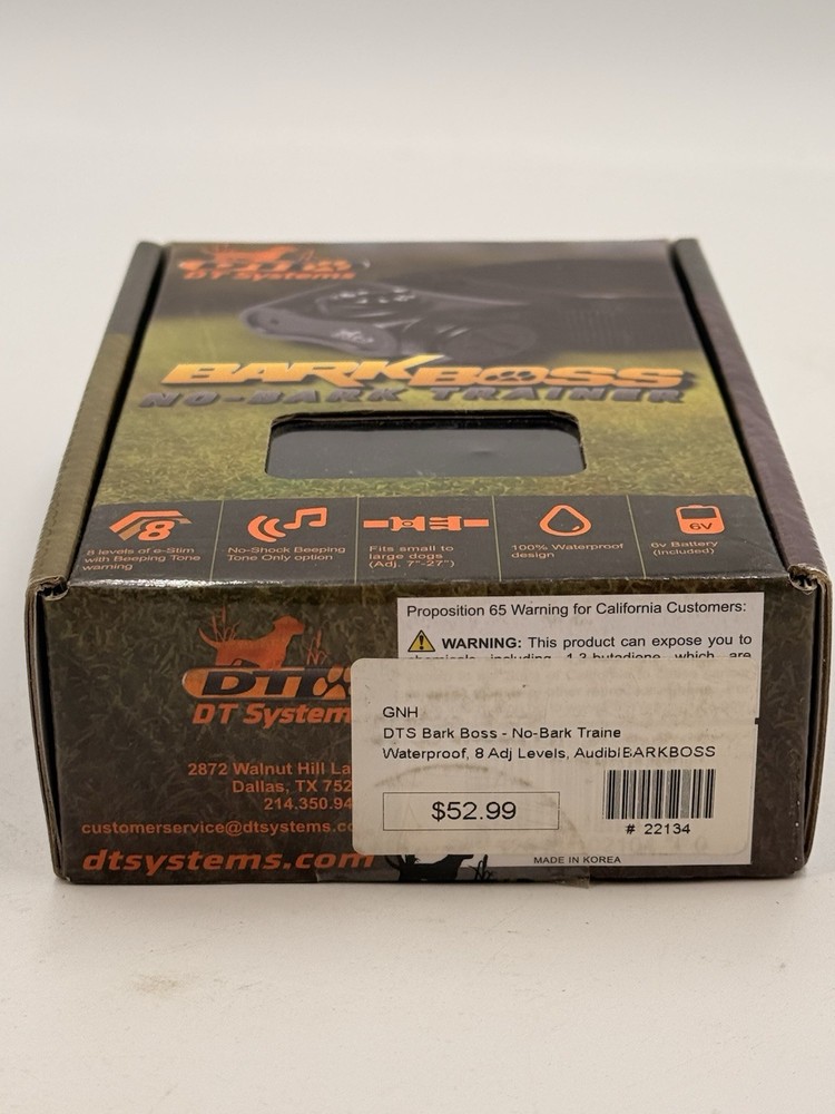 D.T. SYSTEMS BARK-BOSS NO-BARK TRAINER COLLAR BLACK