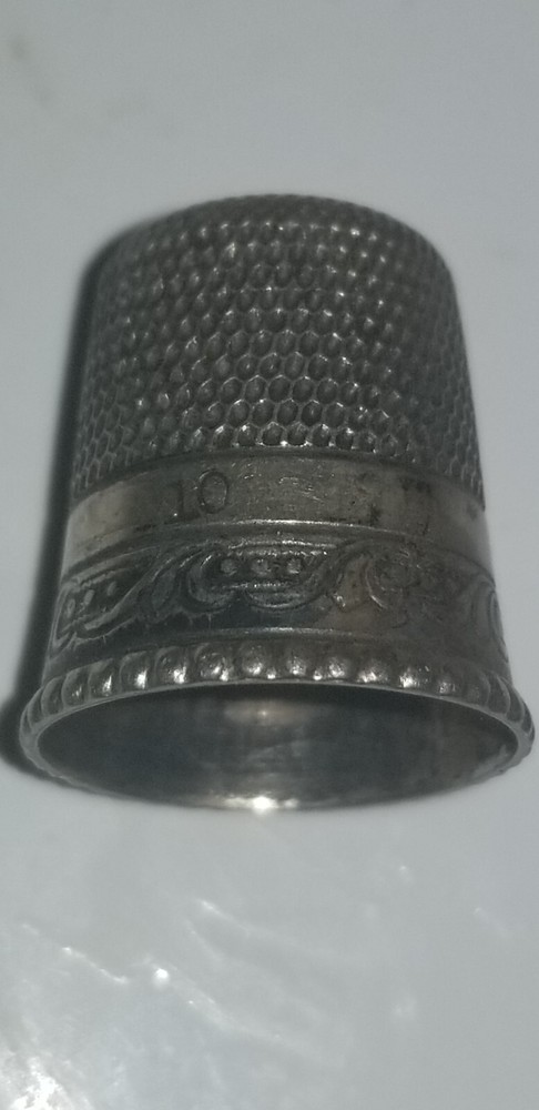 Antique Simons Bros. Sterling Silver Thimble Size 10