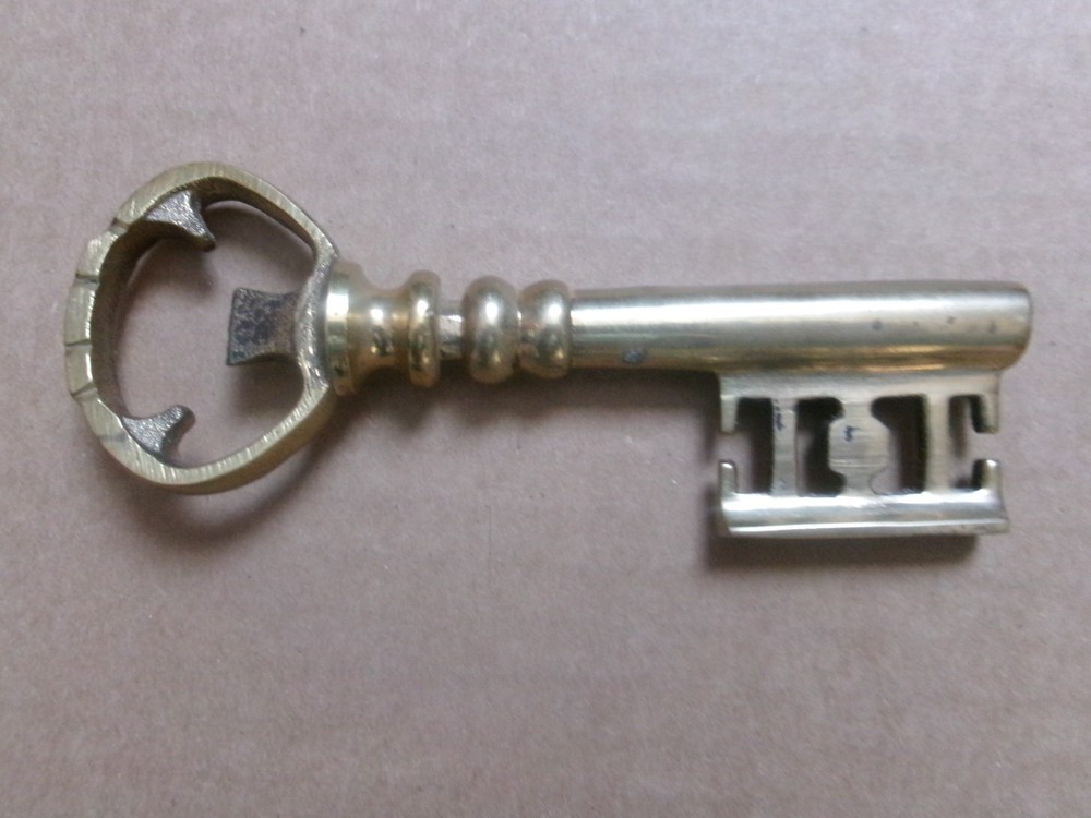 Beautiful Brass Skeleton Key Corkscrew