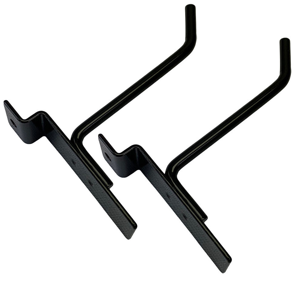 4" Slatwall Hook Panel Display Hooks, 1/4" Thickness Metal, Black - PACK 12