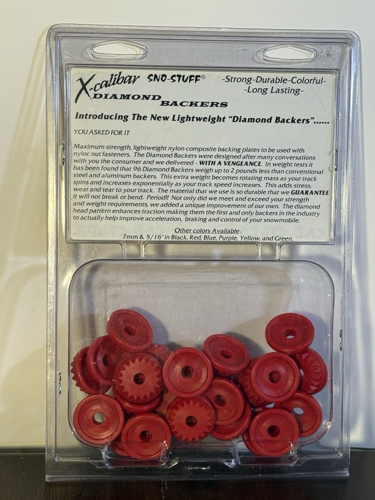 Sno-Stuff Snowmobile Track Stud Lightweight Diamond Backers 7mm 24ct Red Pack